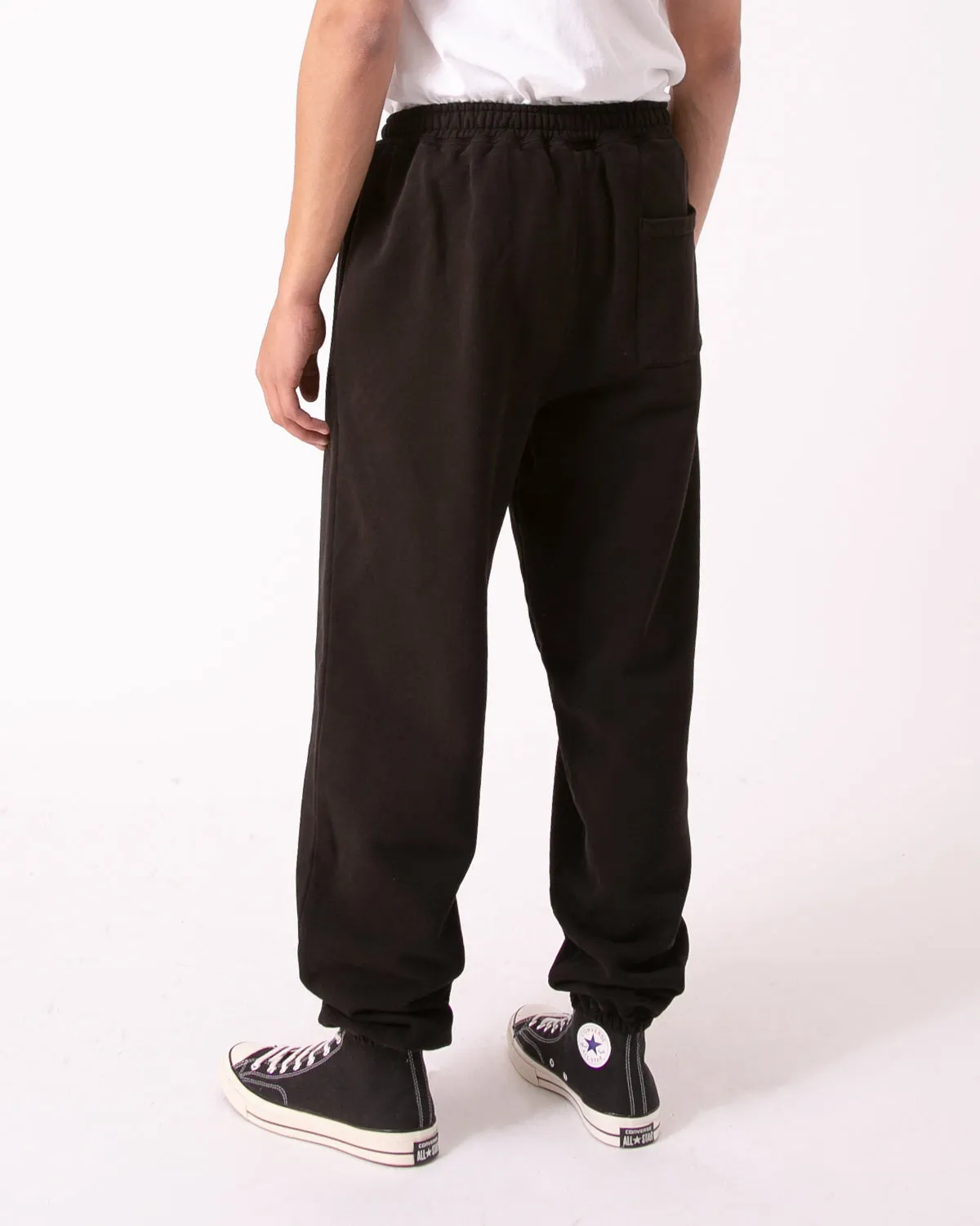 Natural Dyed Fleece Trouser - Black
