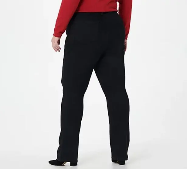 NYDJ Slim Bootcut Jeans - Black Rinse Petite 12 Black Rinse