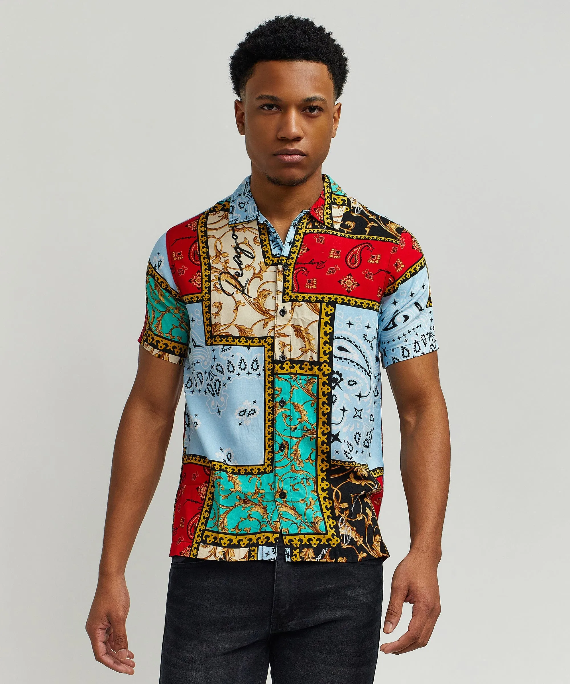 Olympian Allover Print Short Sleeve Shirt