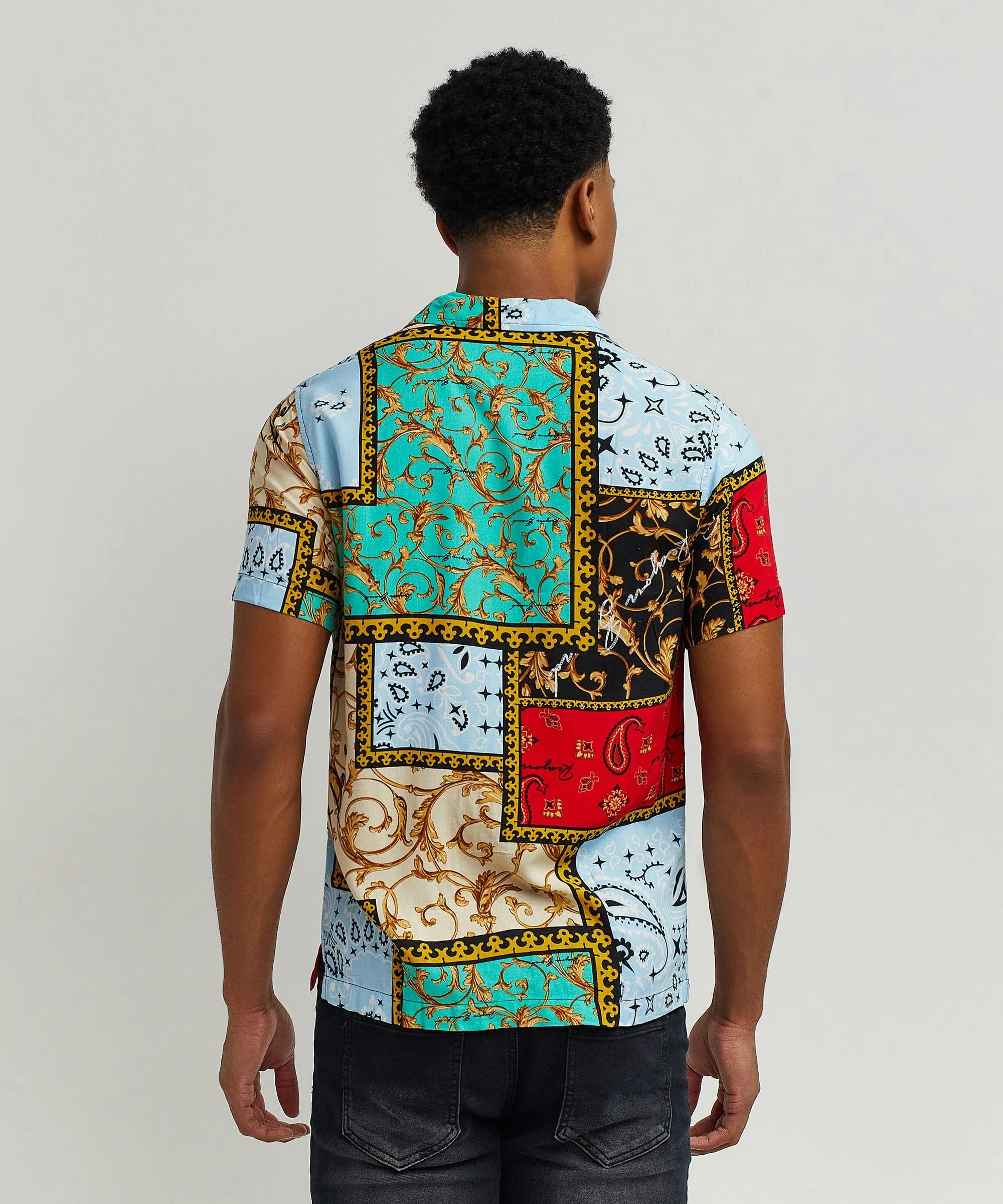 Olympian Allover Print Short Sleeve Shirt