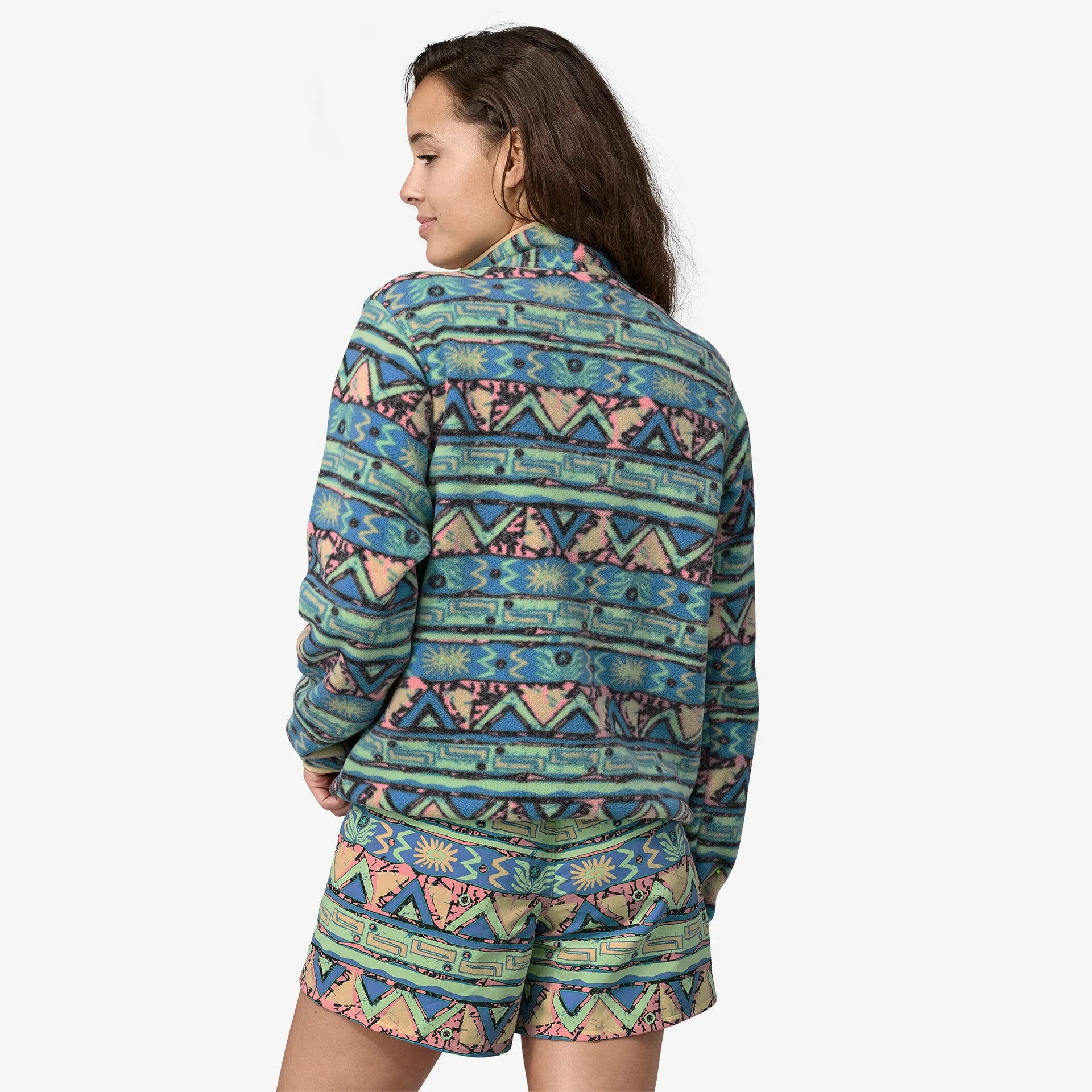 PATAGONIA LIGHT WEIGHT SYNCHILLA SNAP-T FLEECE PULLOVER - HIGH HOPES GEO: SALAMANDER GREEN