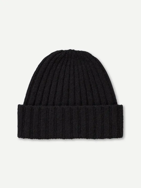 PLAIN RIBBED HAT BLACK