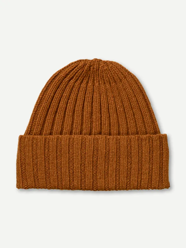 PLAIN RIBBED HAT POPPY