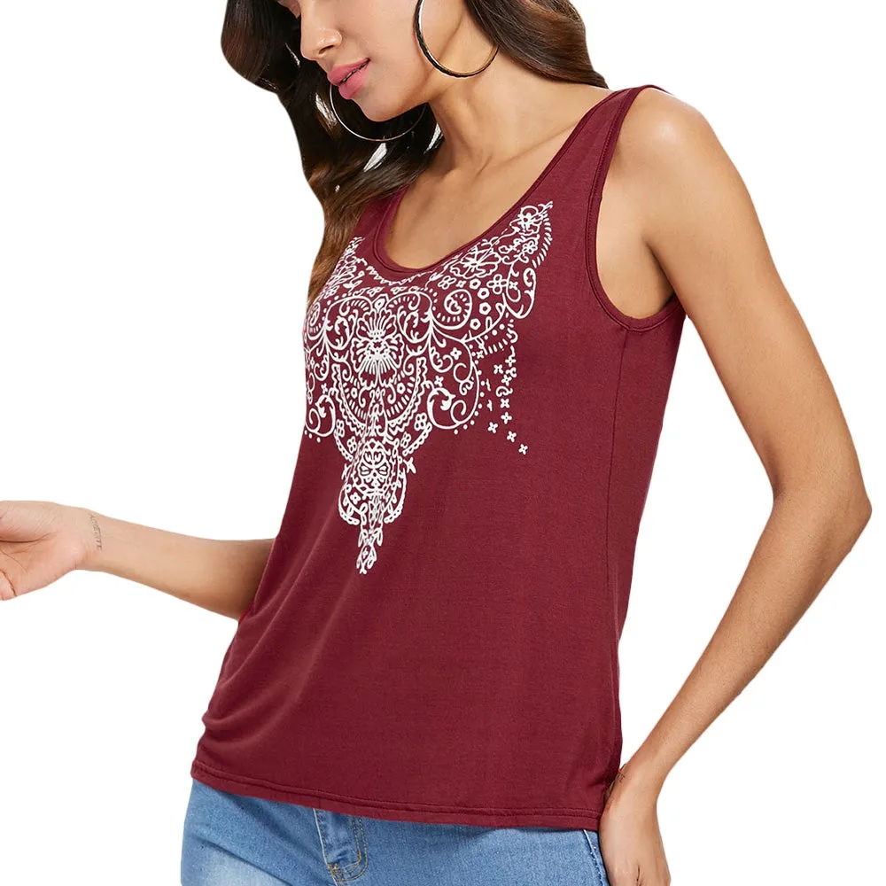 Print Casual Tank Top