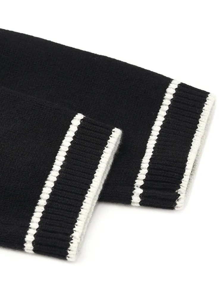 Pure Wool Knit Crop Women Cardigan