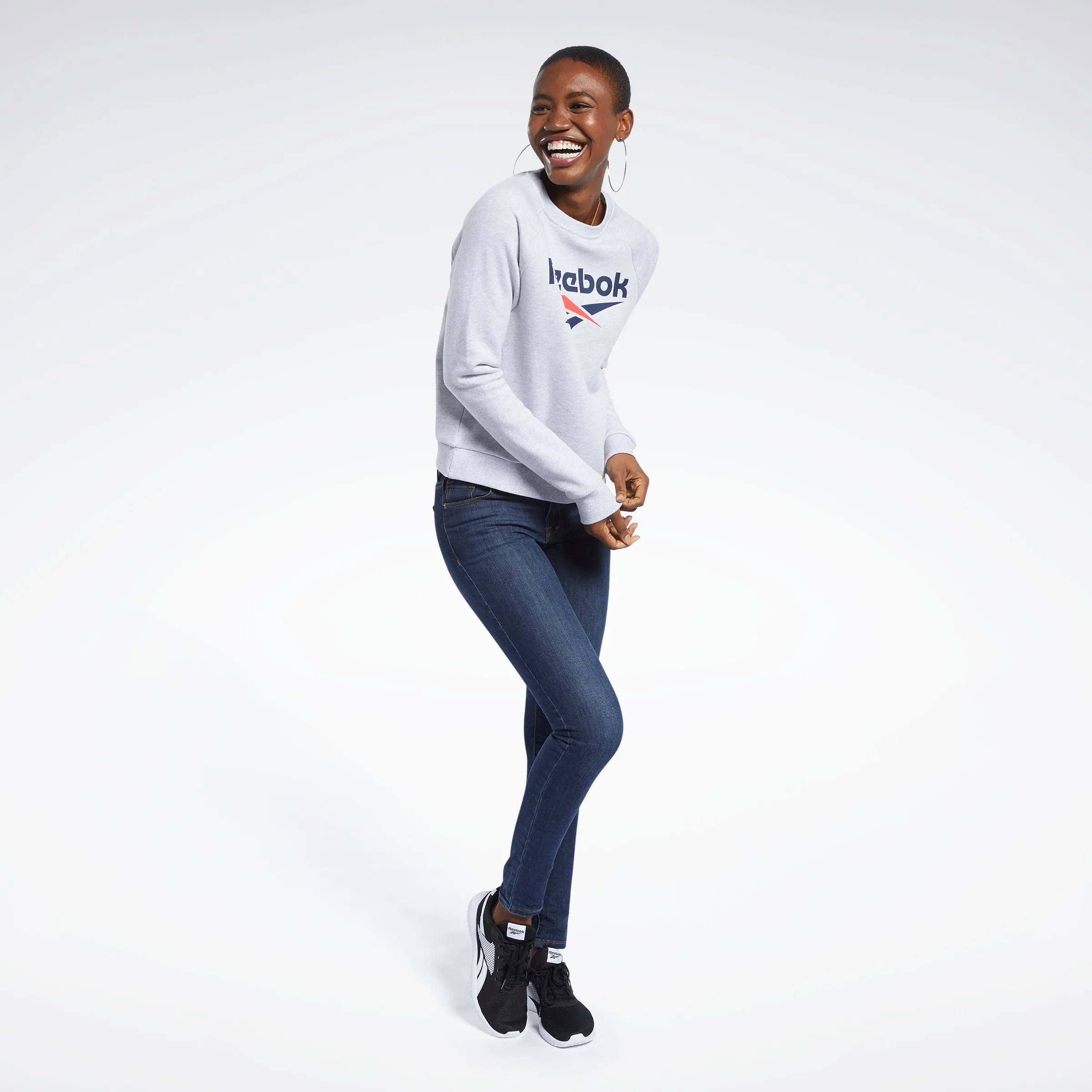 Reebok Apparel Women Classics Vector Crew Sweatshirt Lgreyh