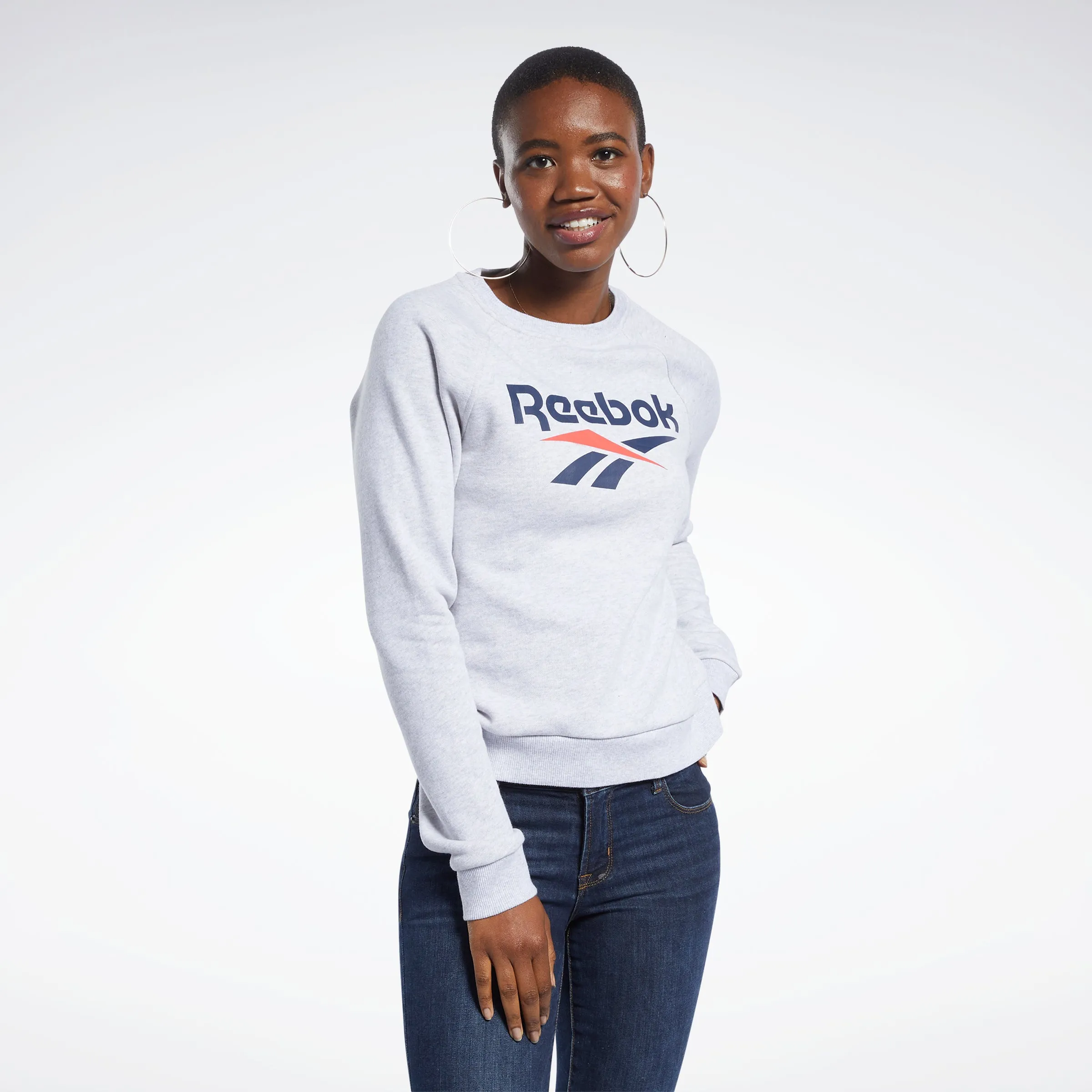 Reebok Apparel Women Classics Vector Crew Sweatshirt Lgreyh