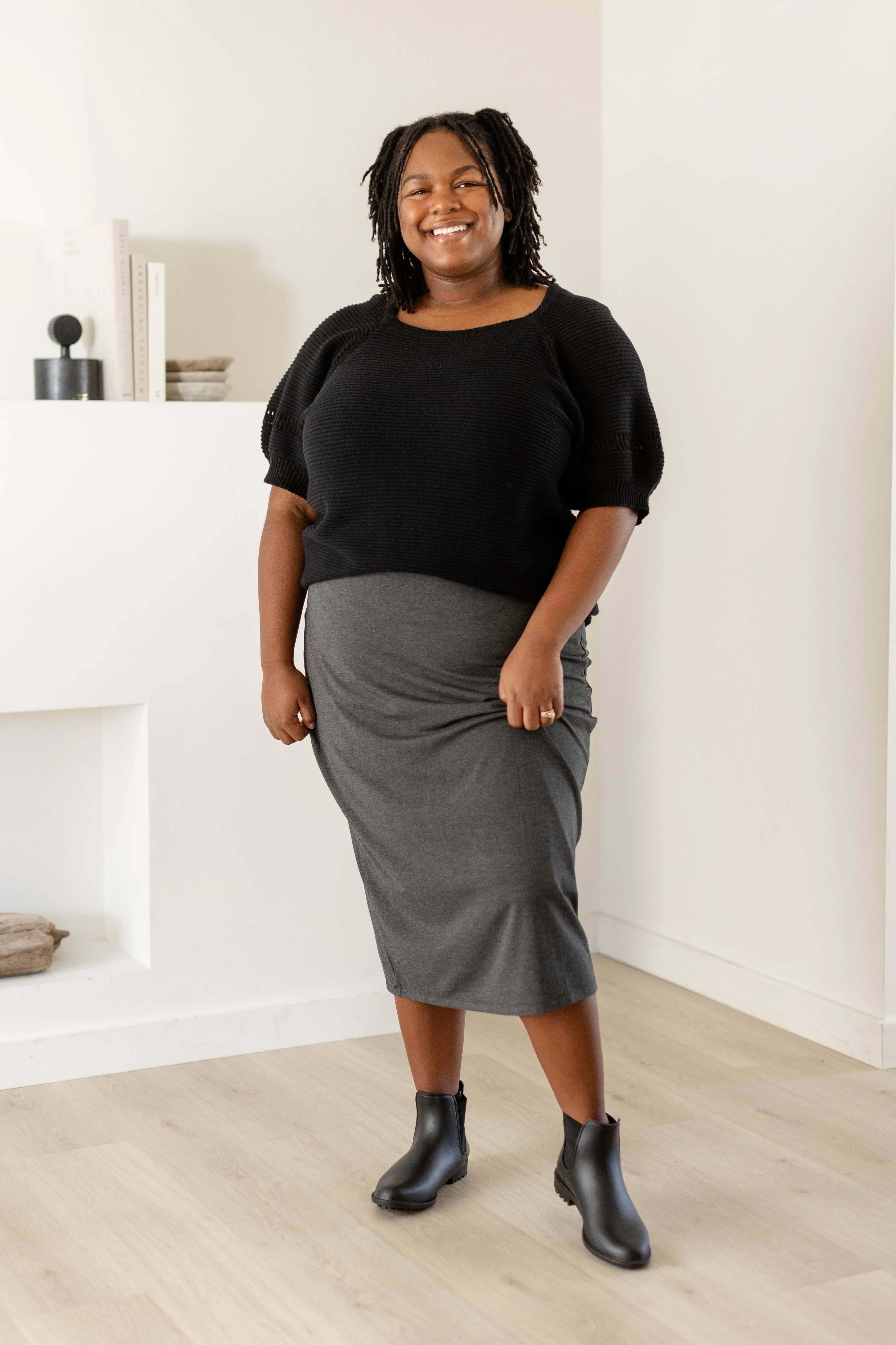 'Sasha' Knit Midi Skirt FINAL SALE