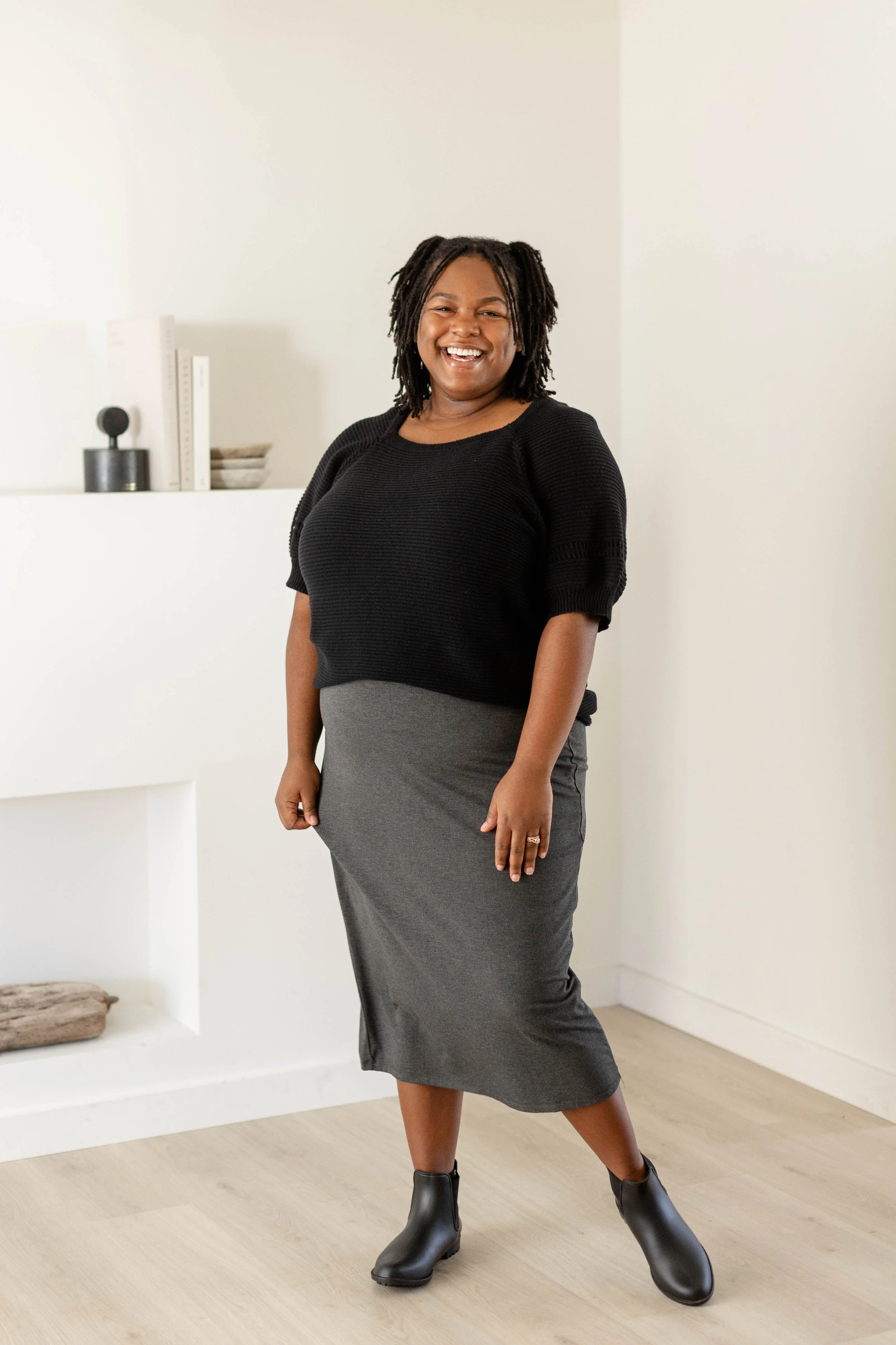 'Sasha' Knit Midi Skirt FINAL SALE