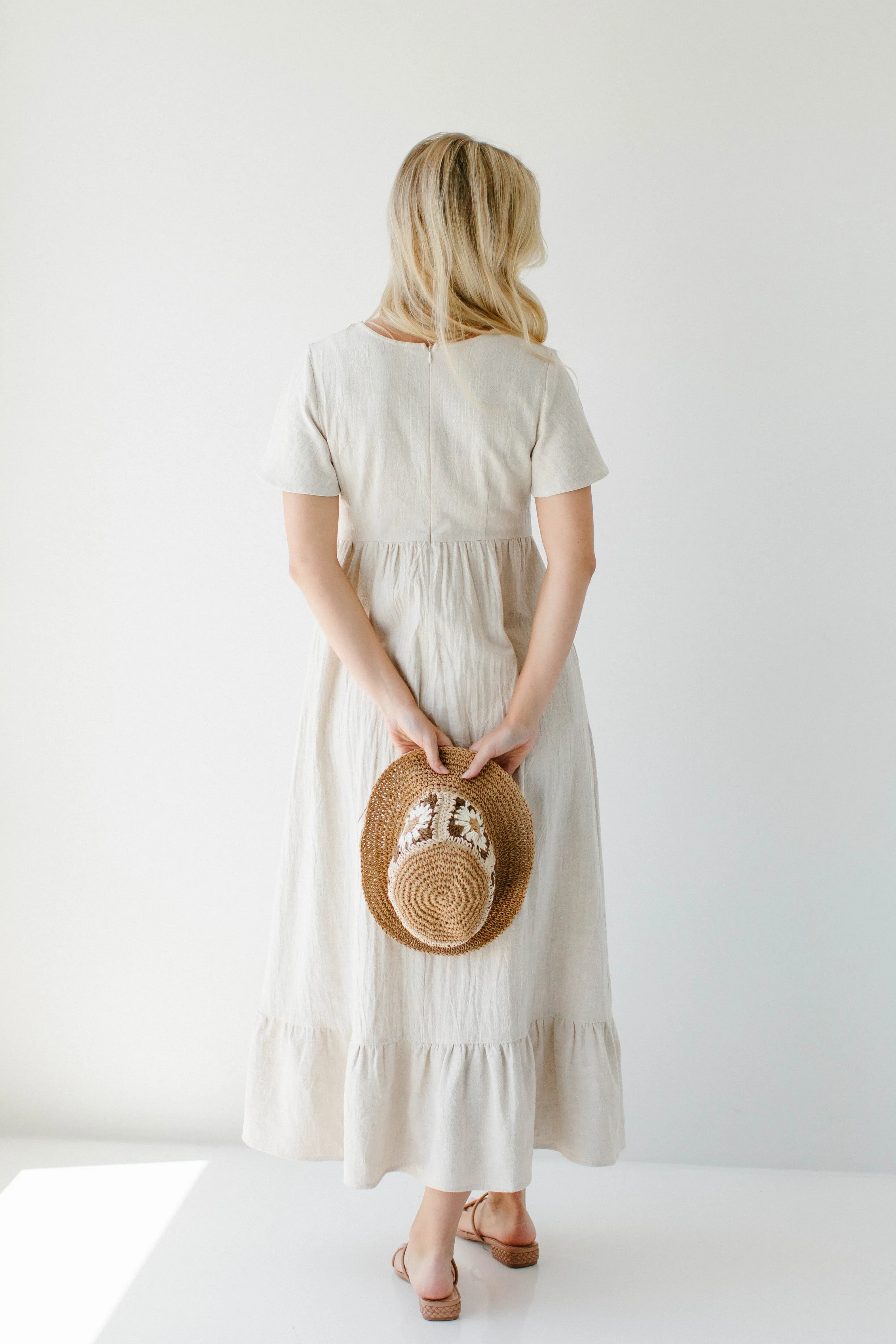 'Savannah' Square Neck Tiered Midi Dress