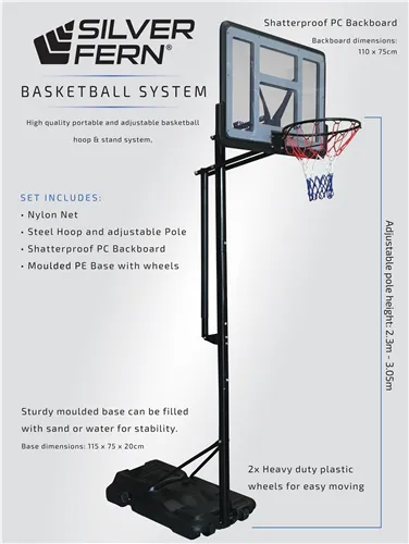 Silver Fern Portable Basketball System