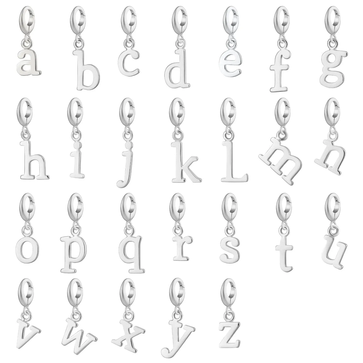Silver Letter Charm Necklace