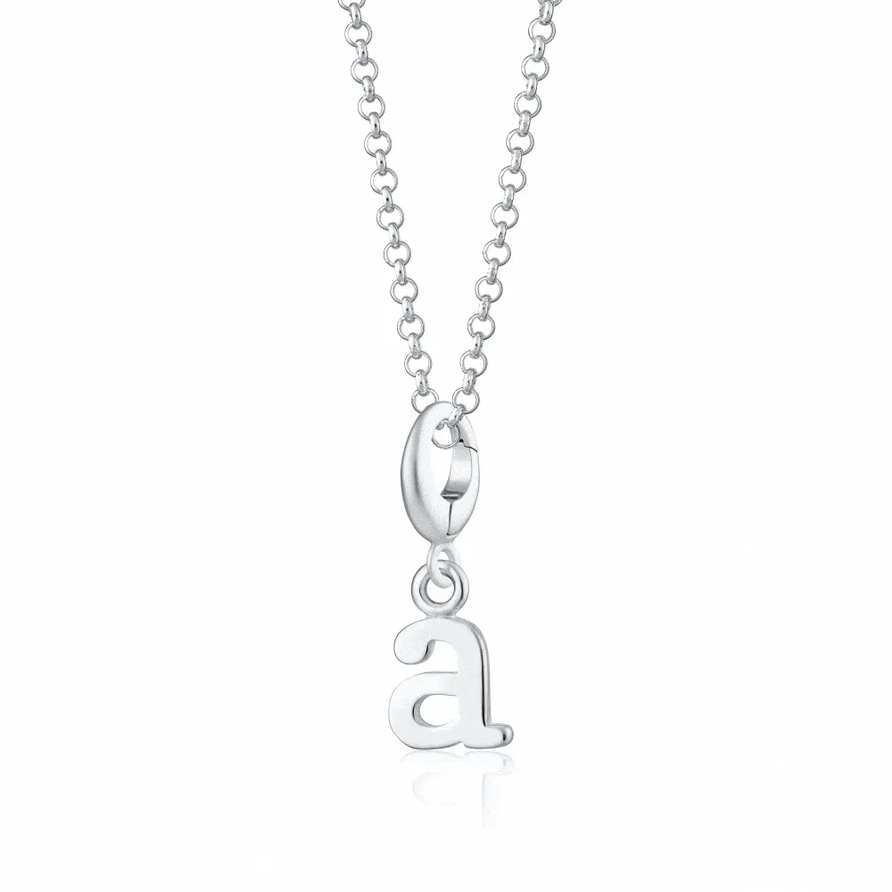 Silver Letter Charm Necklace