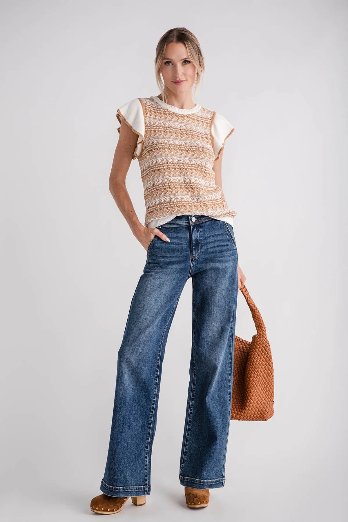 Skies Are Blue Ruffle Sleeve Sweater