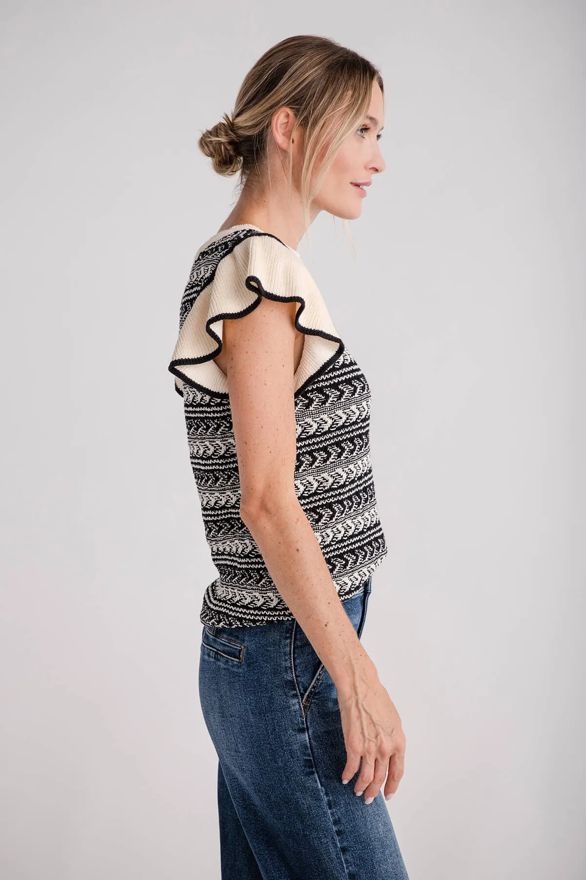 Skies Are Blue Ruffle Sleeve Sweater