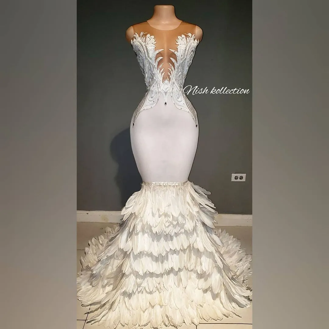 Snowflake feather gown