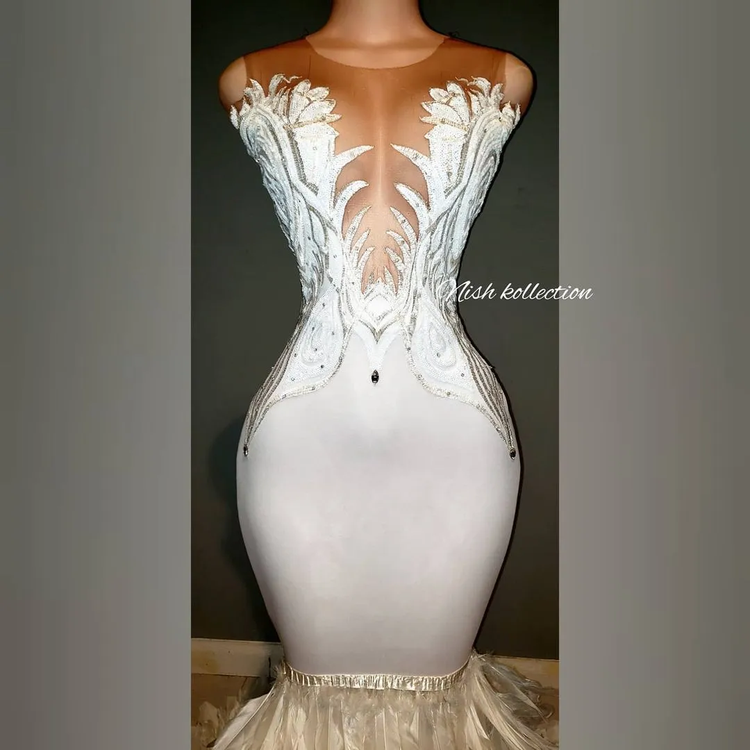 Snowflake feather gown