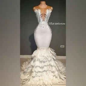 Snowflake feather gown