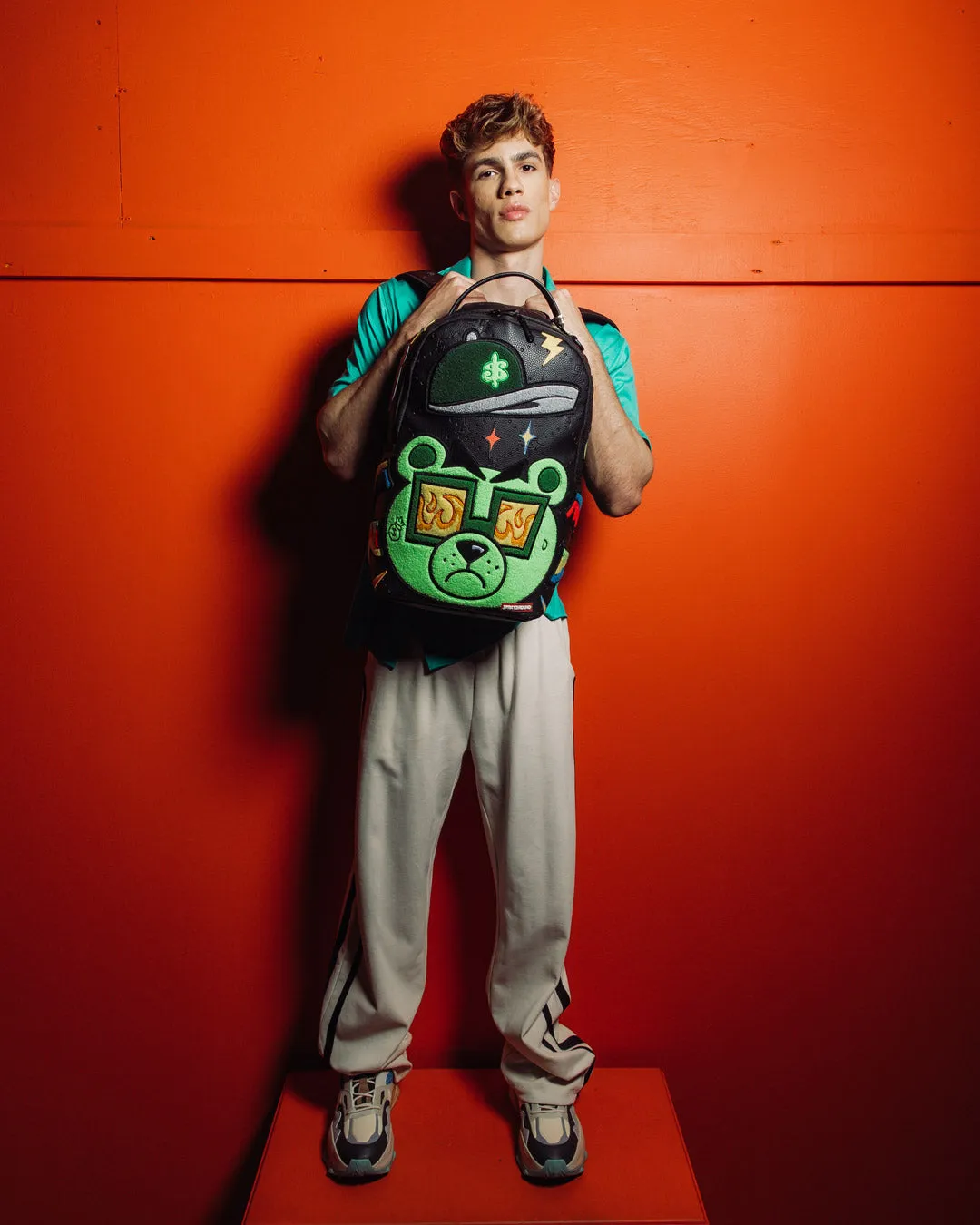 Sprayground Money Bear Mind Over Matter Backpack - Black / Green / Yellow