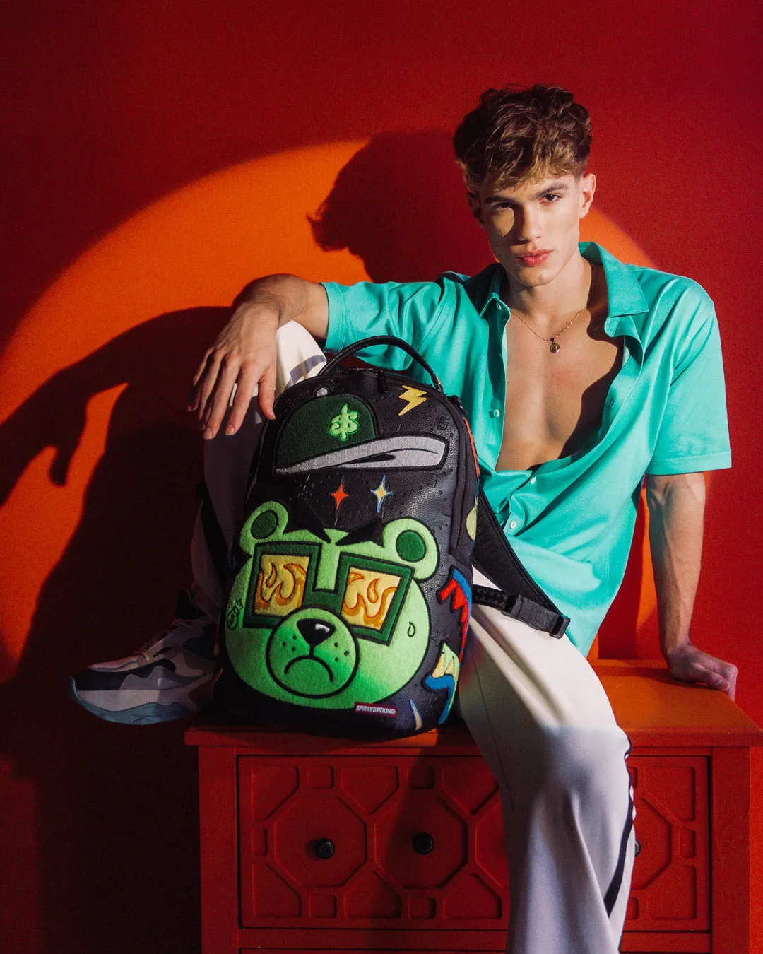Sprayground Money Bear Mind Over Matter Backpack - Black / Green / Yellow