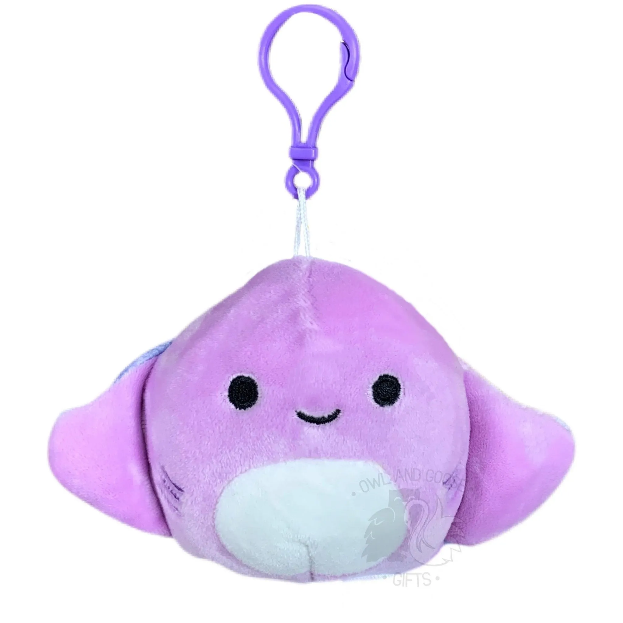 Squishmallow 3.5 Inch Aziza the Purple Stingray Plush Clip