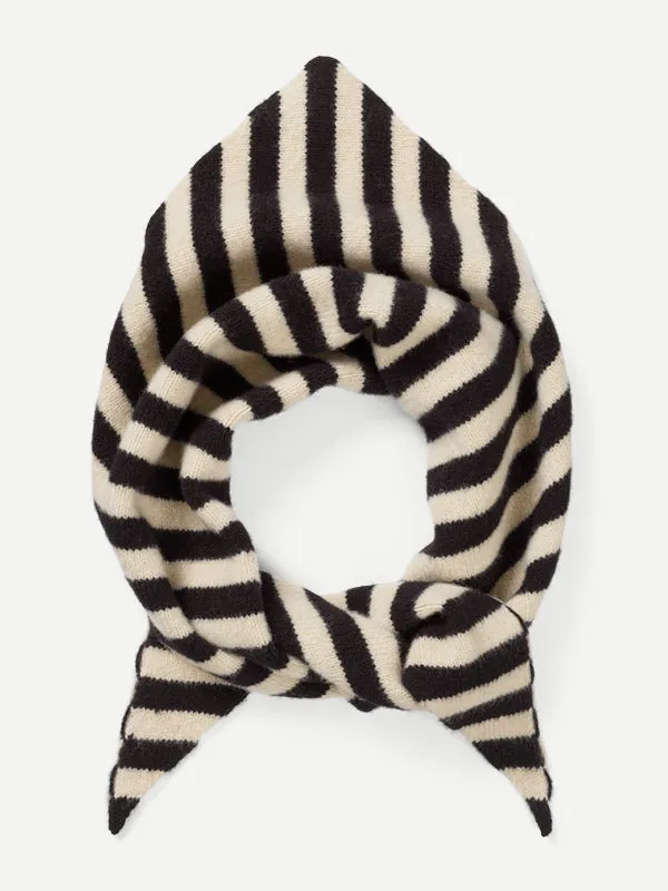 STRIPED TRIANGLE NECKERCHIEF POPPY & OATMEAL