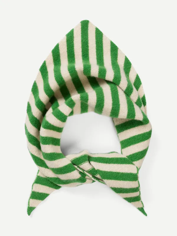 STRIPED TRIANGLE NECKERCHIEF POPPY & OATMEAL
