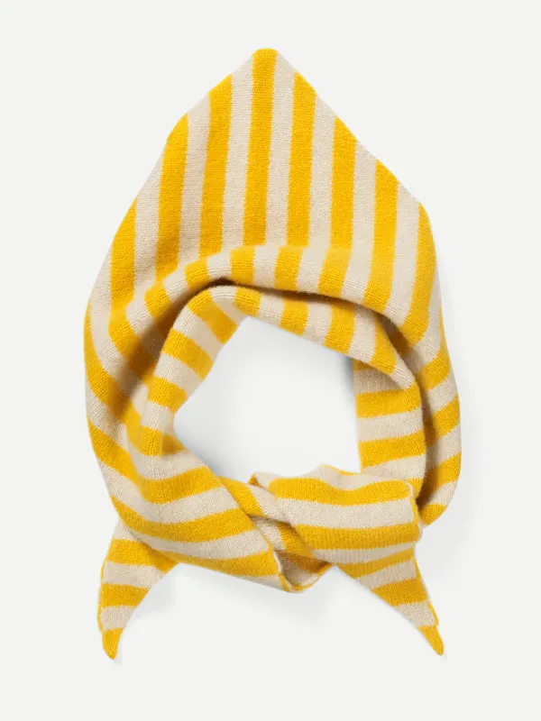 STRIPED TRIANGLE NECKERCHIEF POPPY & OATMEAL