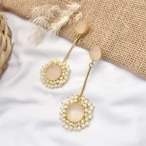 Teejh Atiksha Light Pink Pearl and Stone Earring
