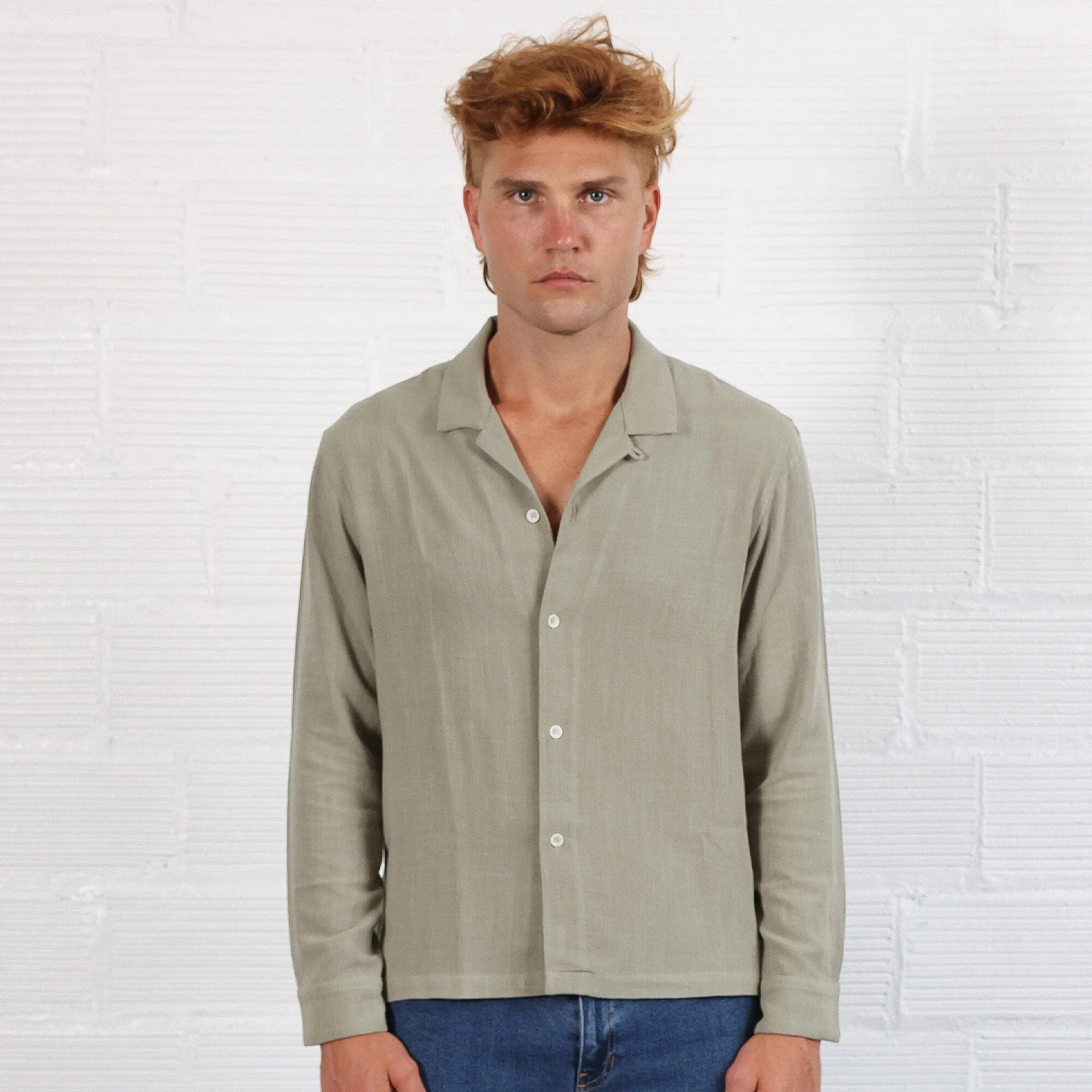 The Rosewood Half-Crop Linen Shirt | Made in USA