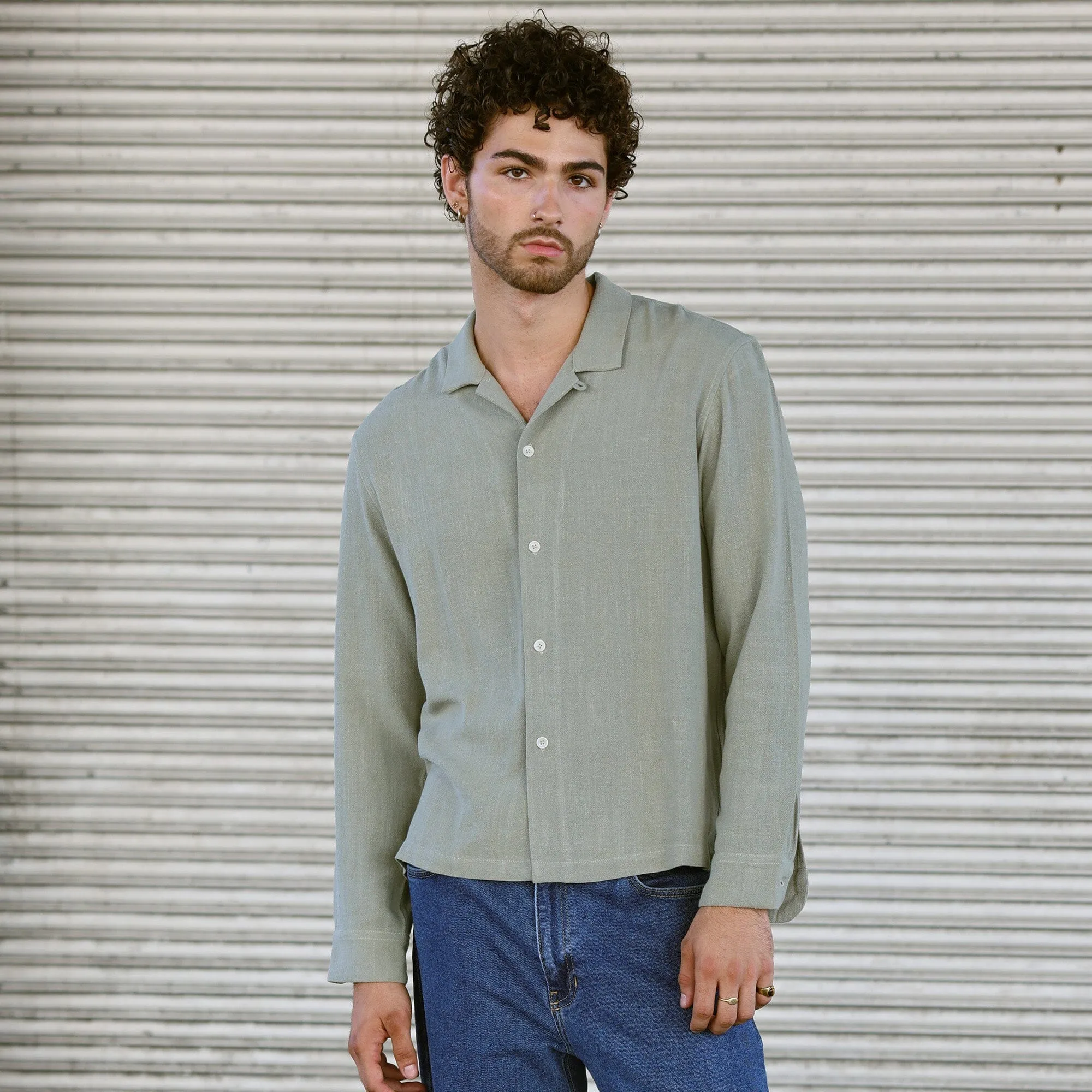 The Rosewood Half-Crop Linen Shirt | Made in USA