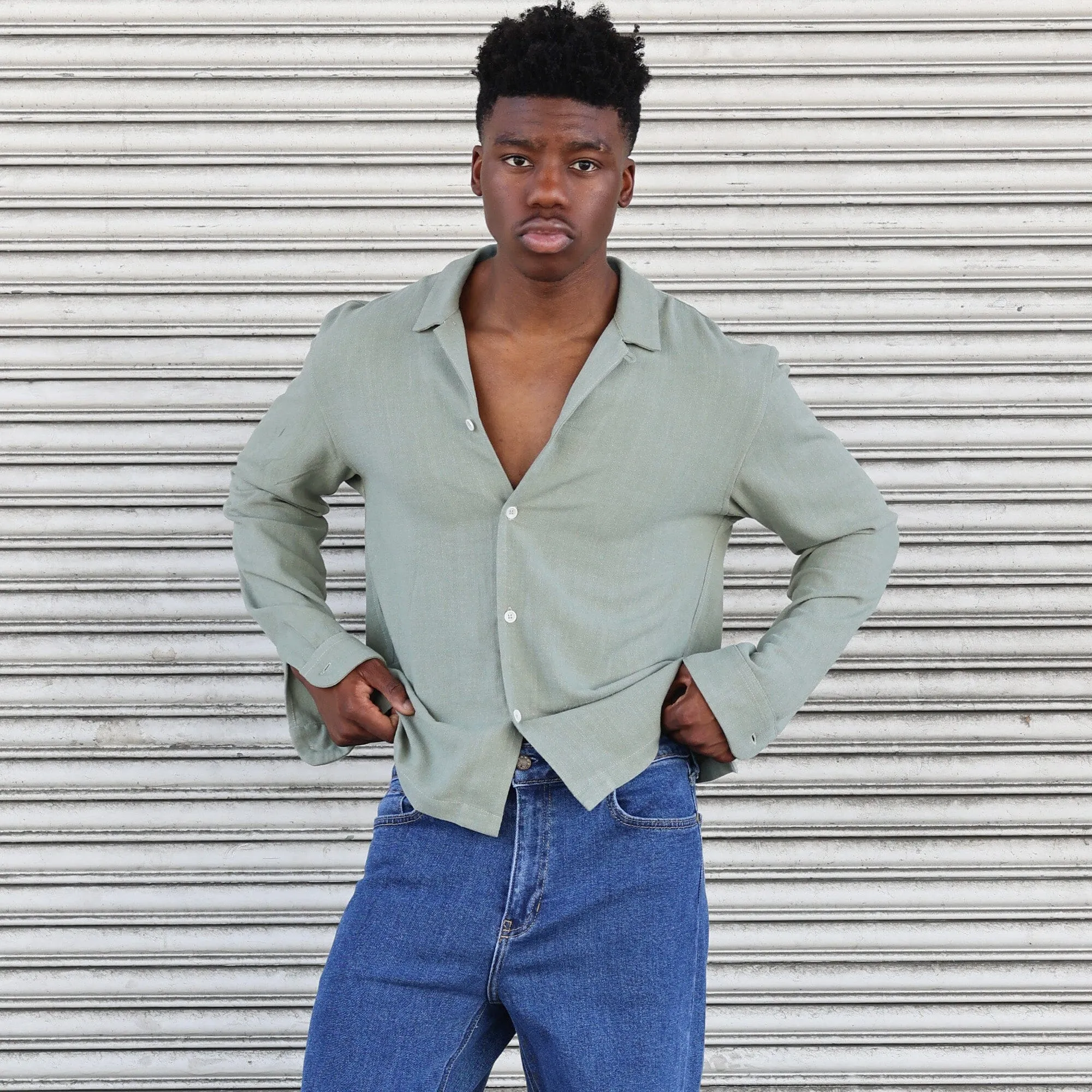 The Rosewood Half-Crop Linen Shirt | Made in USA