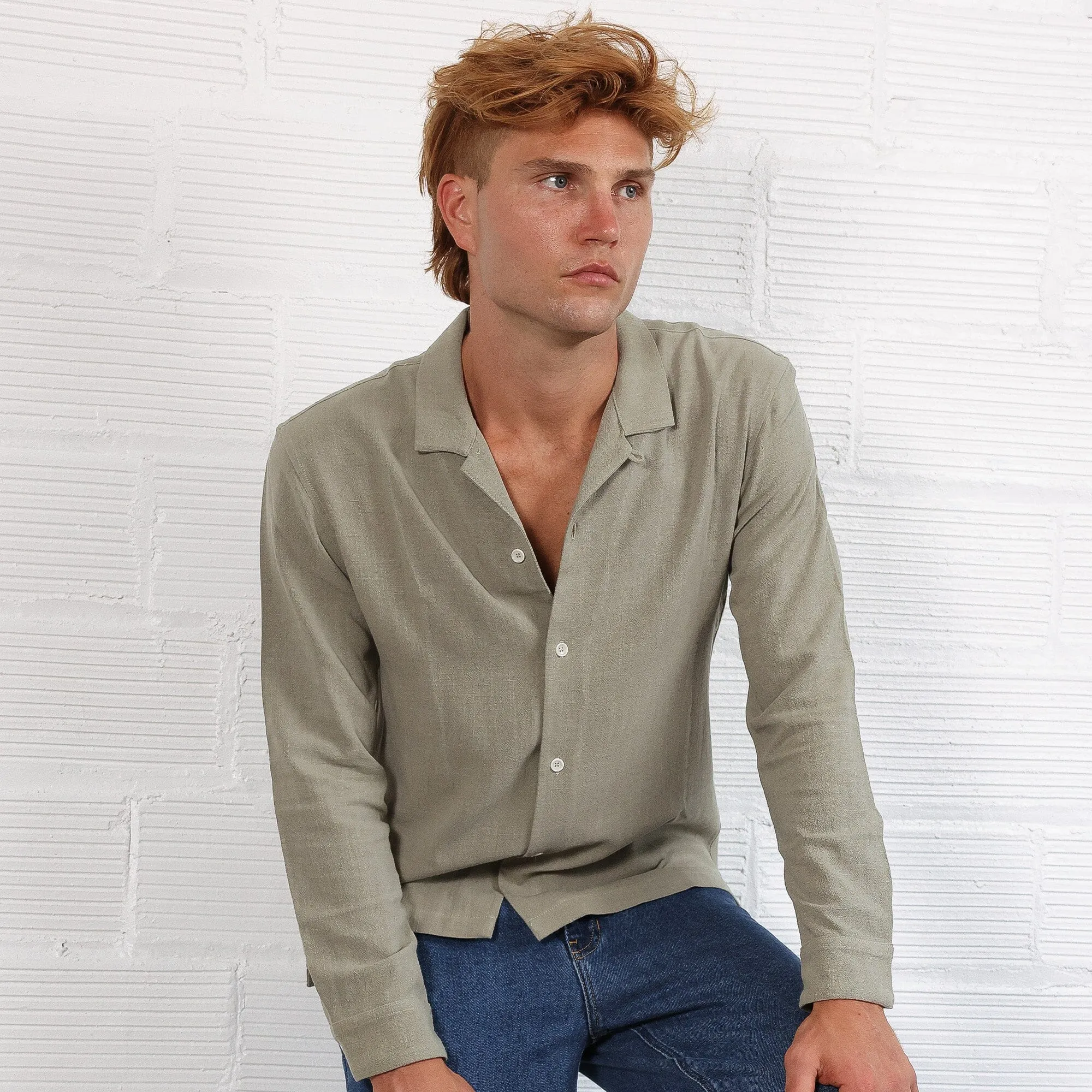 The Rosewood Half-Crop Linen Shirt | Made in USA