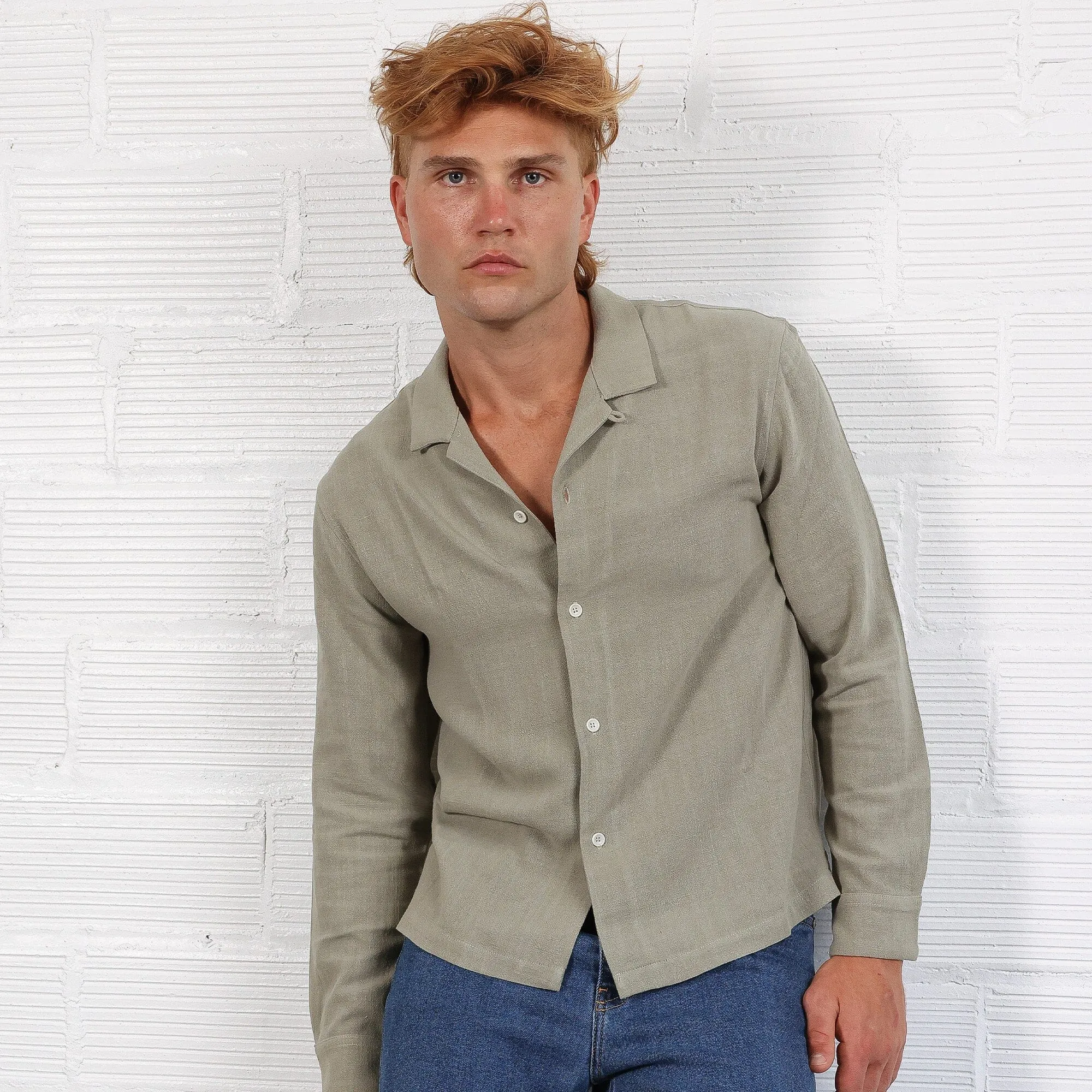 The Rosewood Half-Crop Linen Shirt | Made in USA