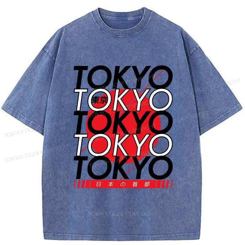 Tokyo-Tiger Capital Of Japan Tokyo Washed T-Shirt