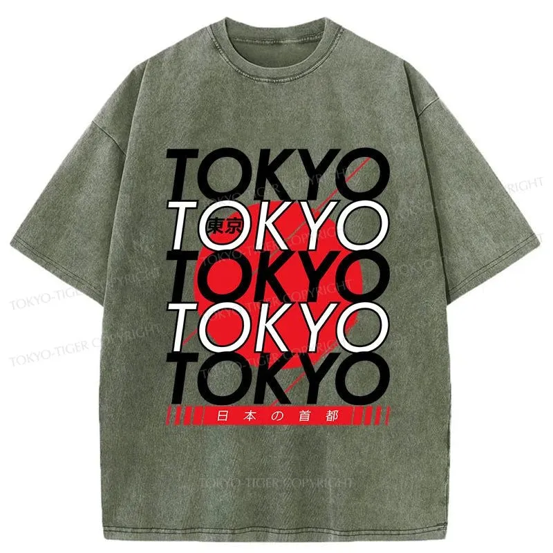 Tokyo-Tiger Capital Of Japan Tokyo Washed T-Shirt