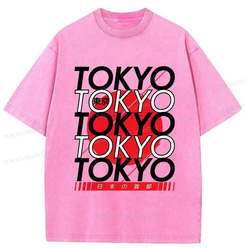 Tokyo-Tiger Capital Of Japan Tokyo Washed T-Shirt