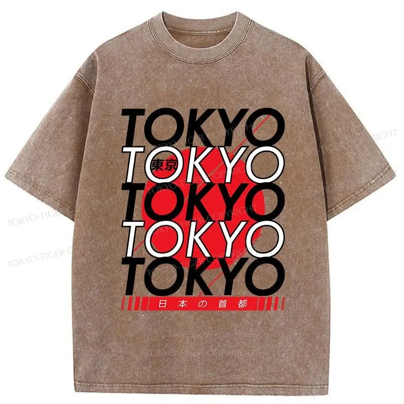 Tokyo-Tiger Capital Of Japan Tokyo Washed T-Shirt