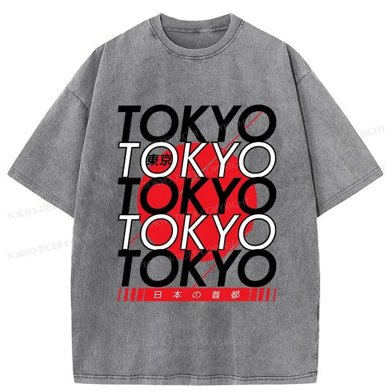 Tokyo-Tiger Capital Of Japan Tokyo Washed T-Shirt
