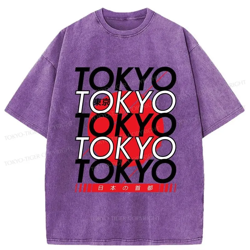 Tokyo-Tiger Capital Of Japan Tokyo Washed T-Shirt