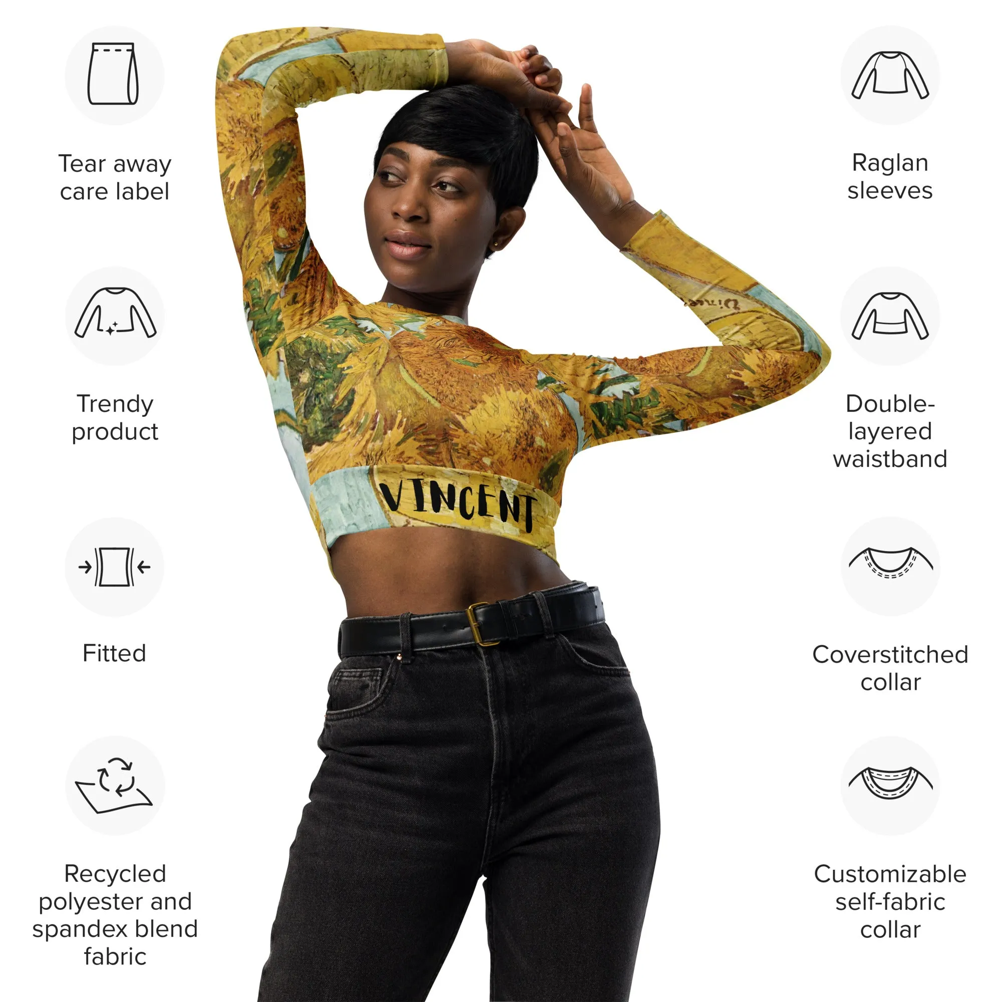 Van Gogh Inspired Sunflowers Women's Crop Top