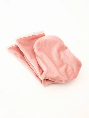 Velvet ankle socks, light pink