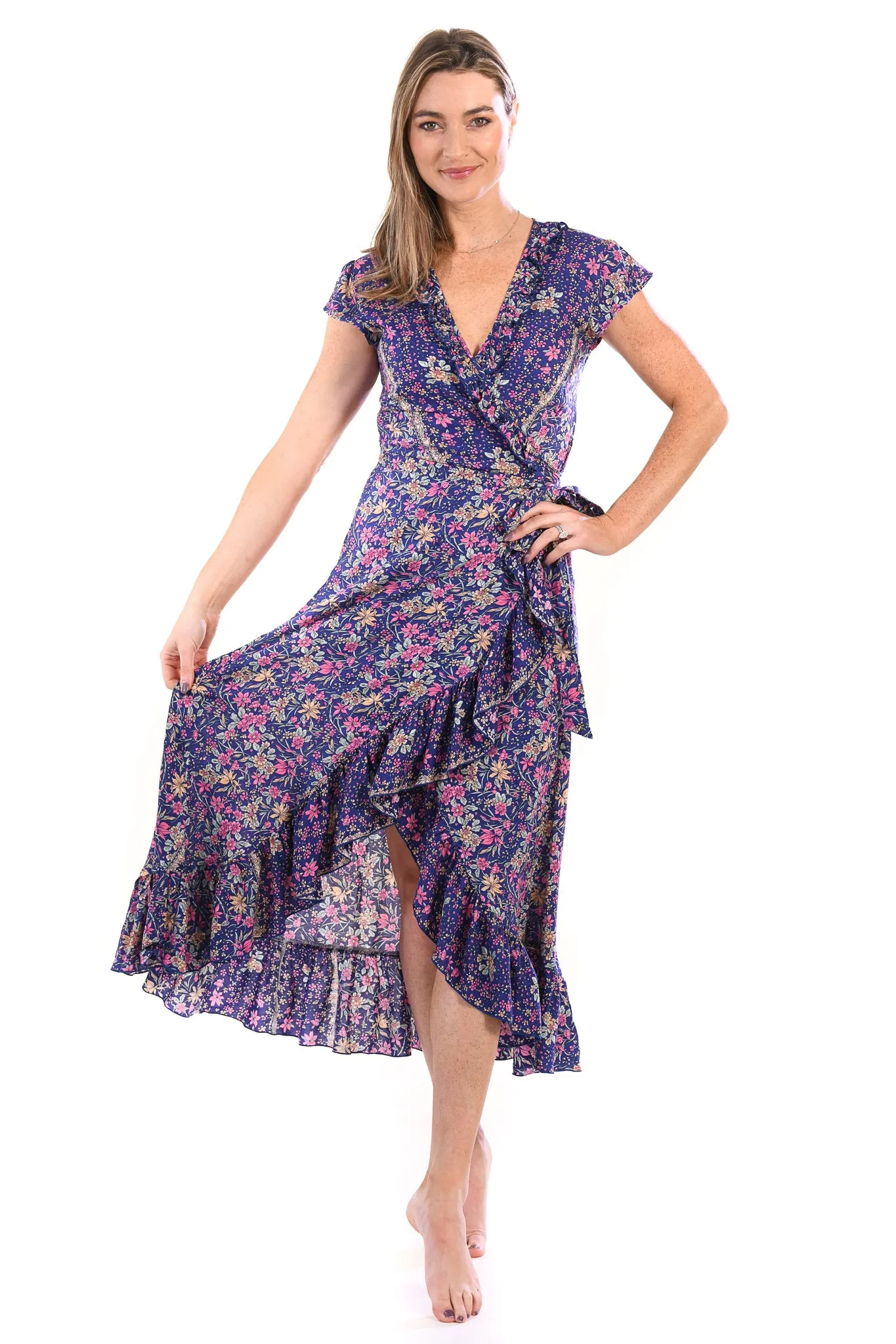 Voyager Dress / Indigo Wildflower