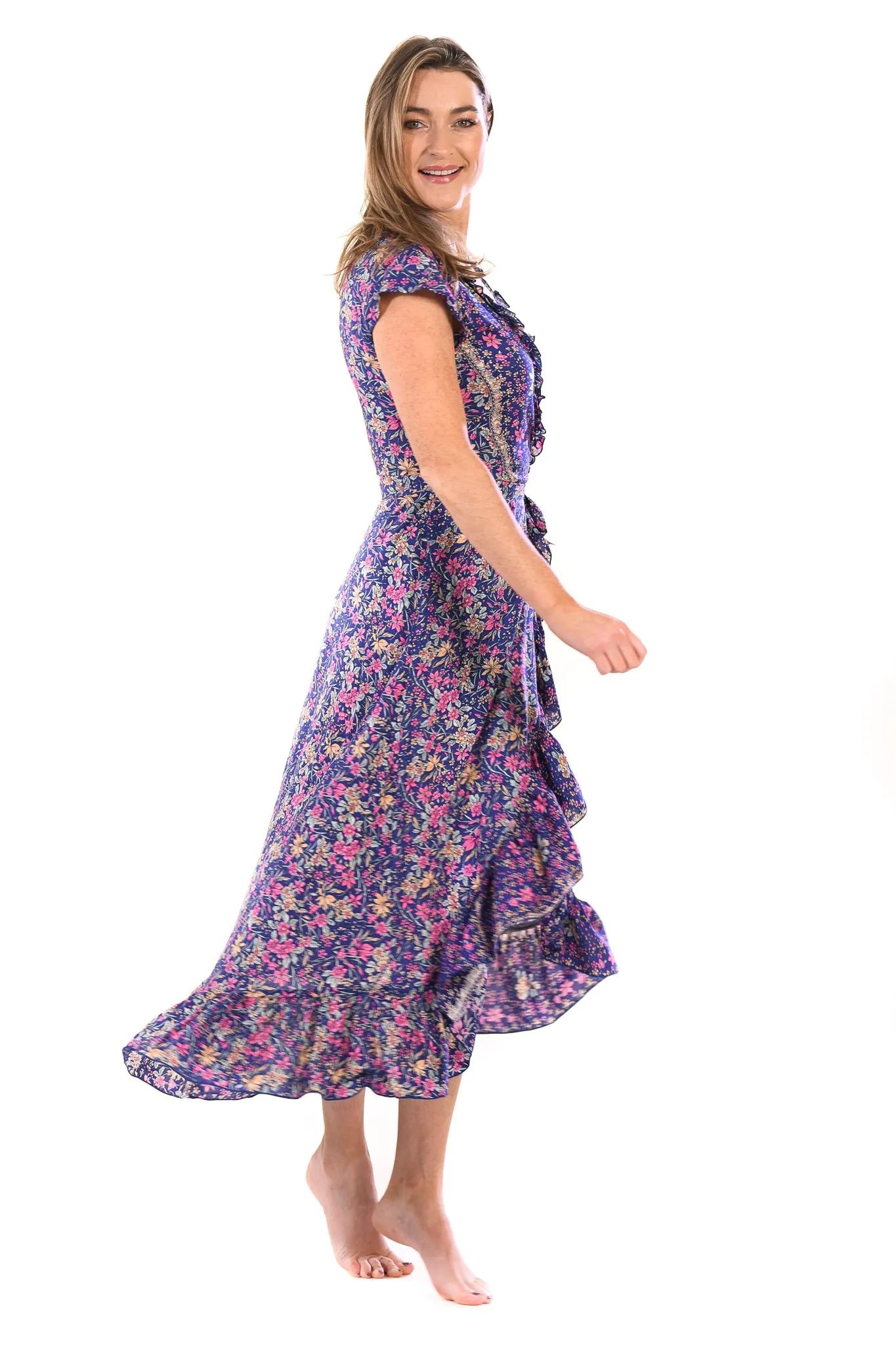 Voyager Dress / Indigo Wildflower