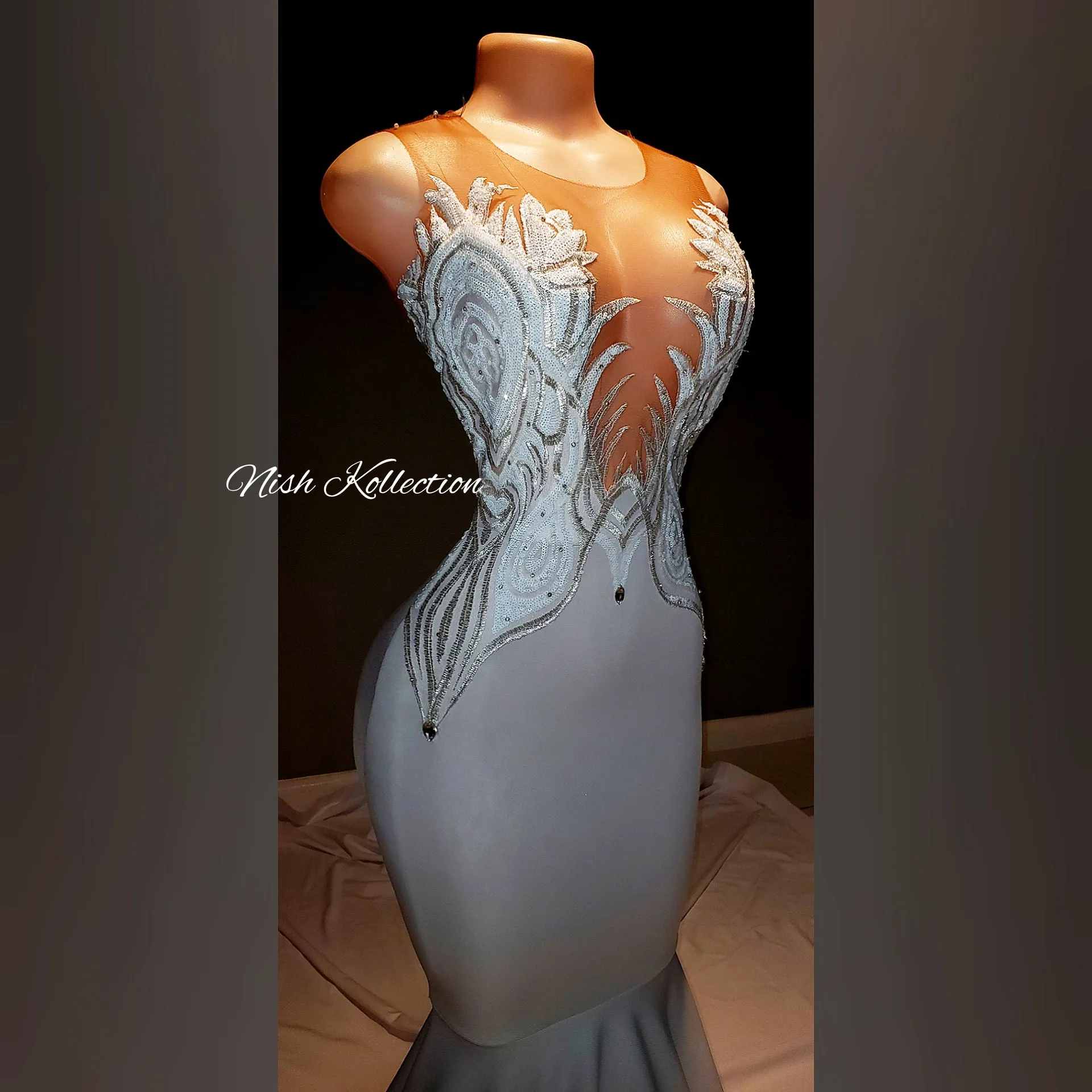 White Snowflake Wedding Gown