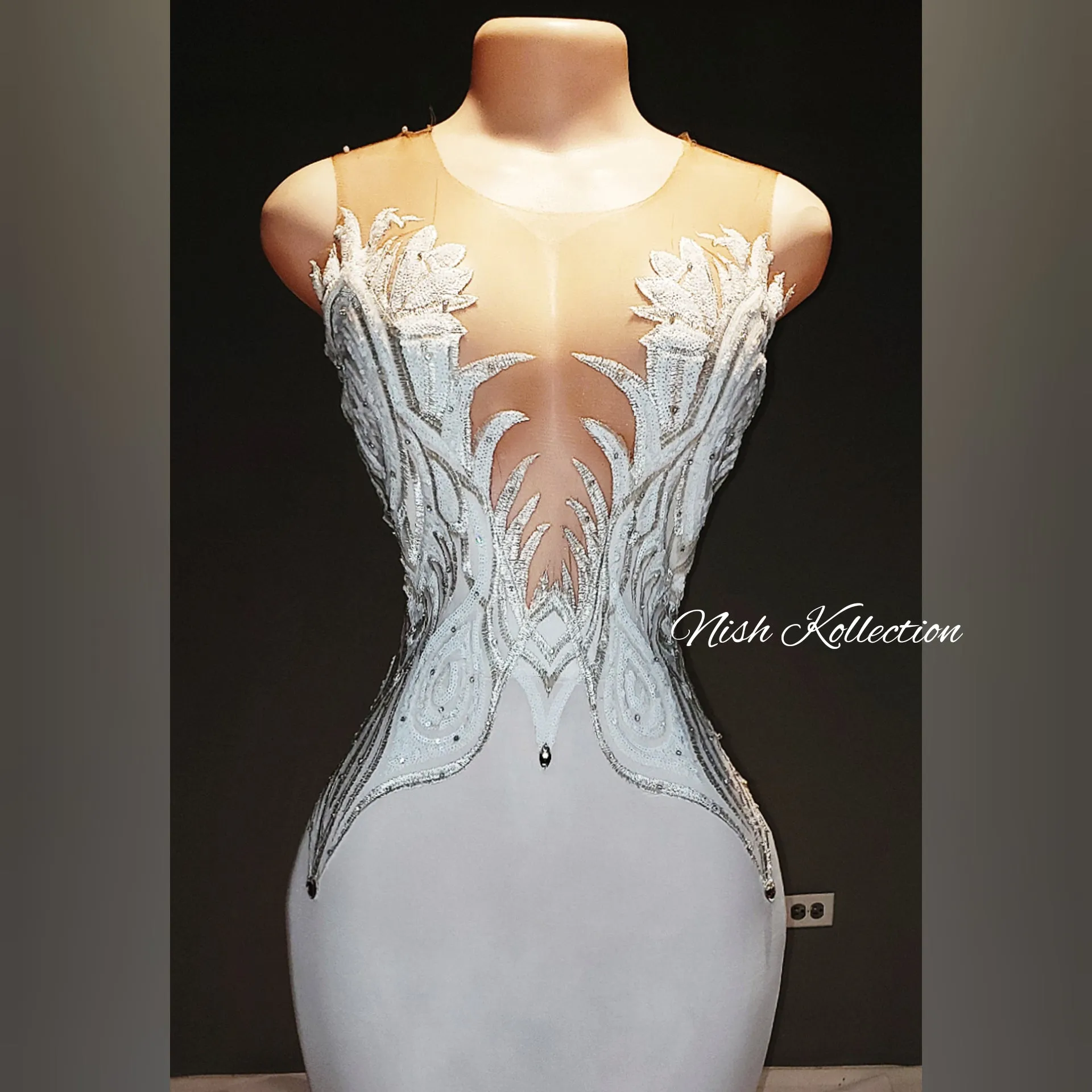 White Snowflake Wedding Gown