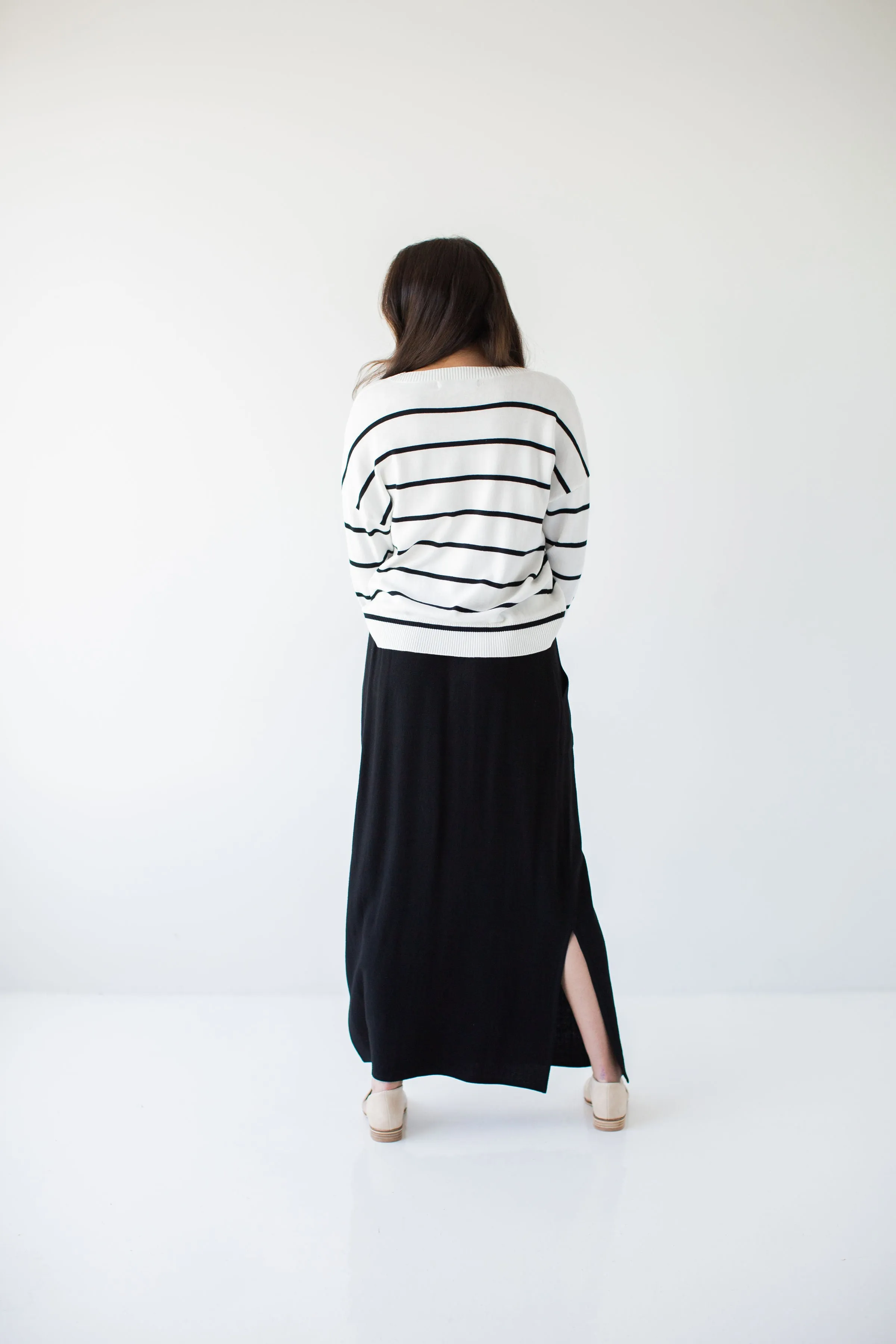 'Winslet' Waist Tie Maxi Skirt in Black